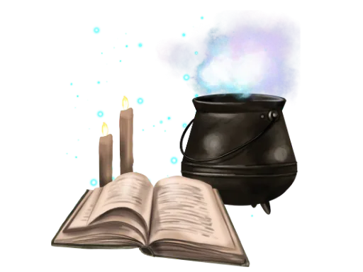 Un livre et un chaudron qui représente 15 années d'expérience dans le Massage relaxant nice 