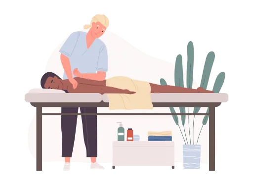 Le massage du bas du dos, présenté dans une formation en ligne sur le massage sportif