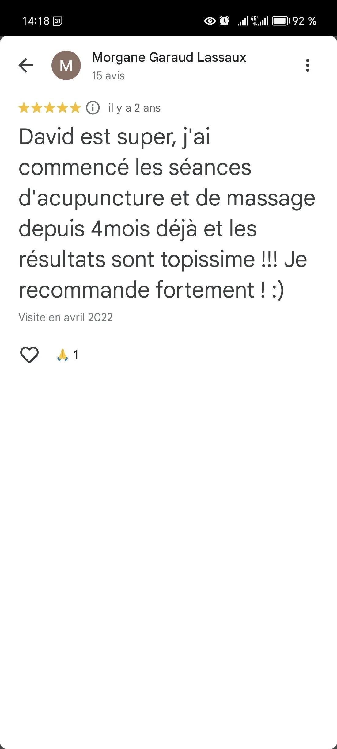 témoignage séance d'acupuncture