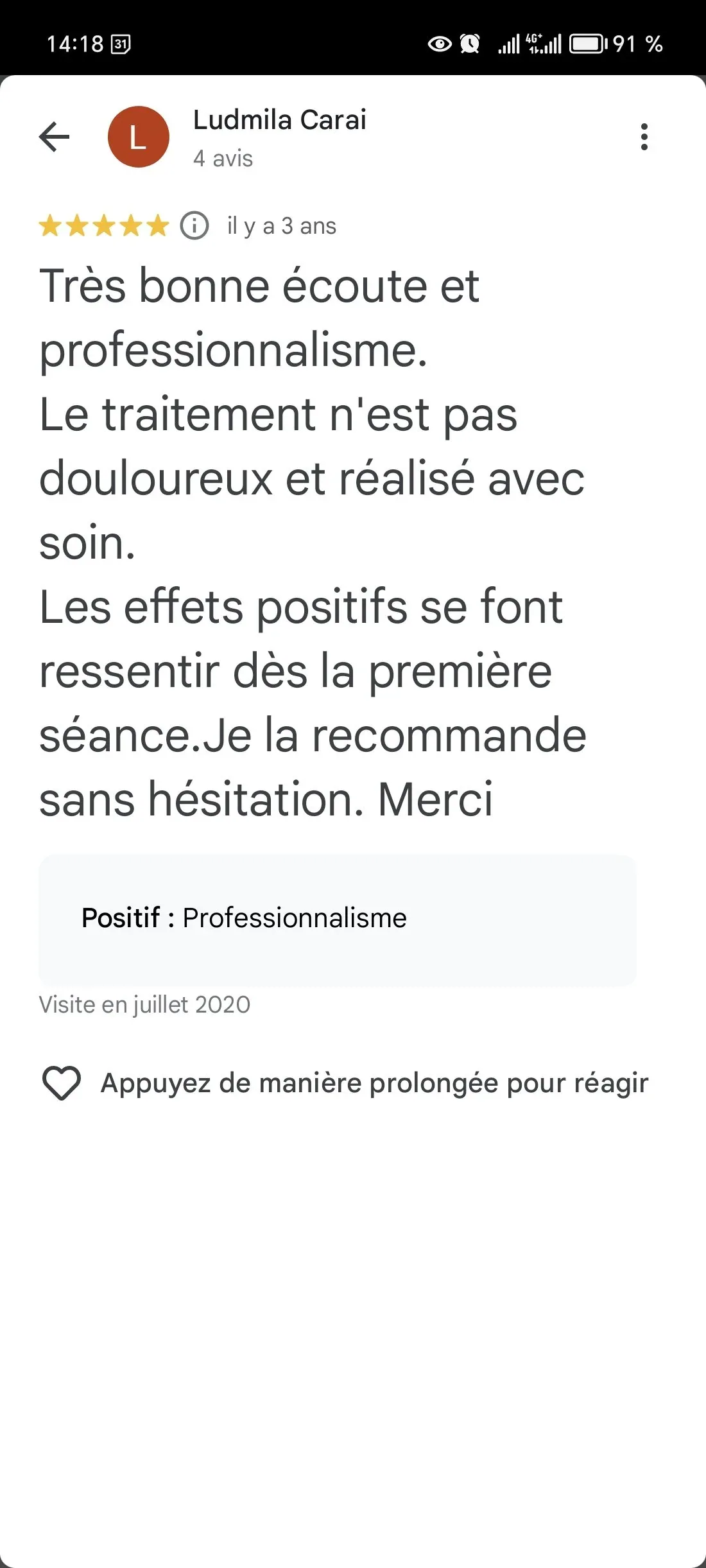 témoignage séance d'acupuncture