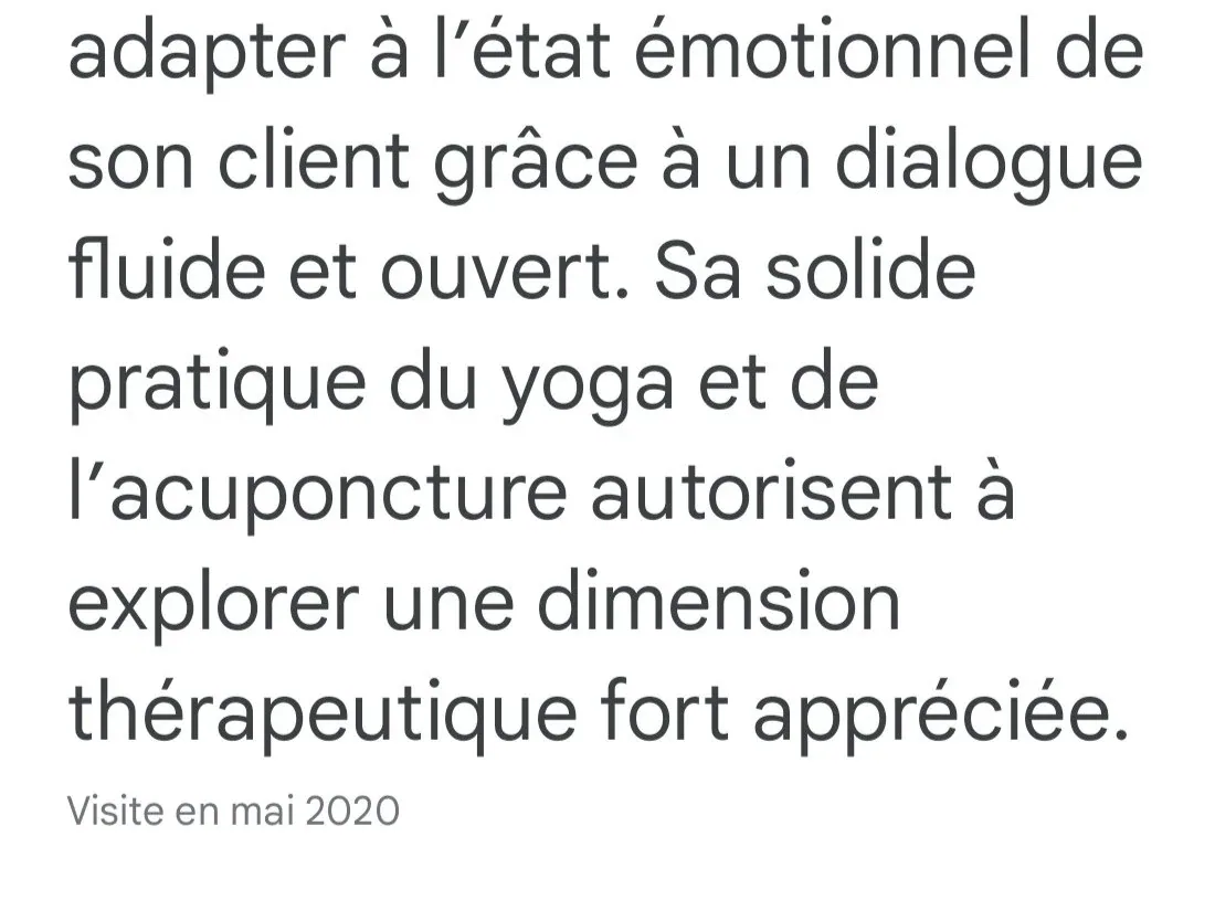 témognage acupuncture pour le stress et le bien-être émotionnel