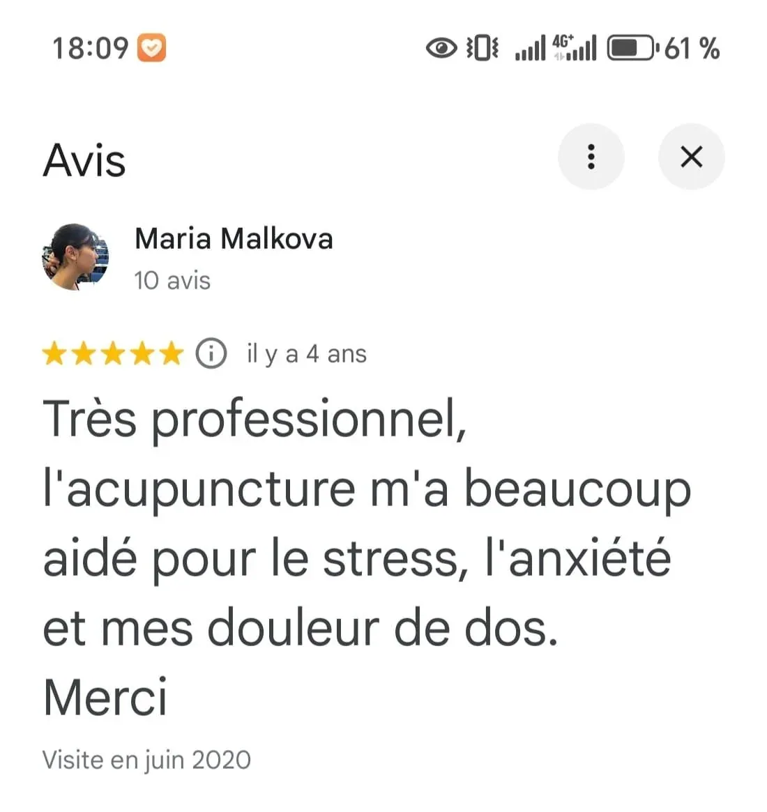 témognage acupuncture pour le stress et le bien-être émotionnel